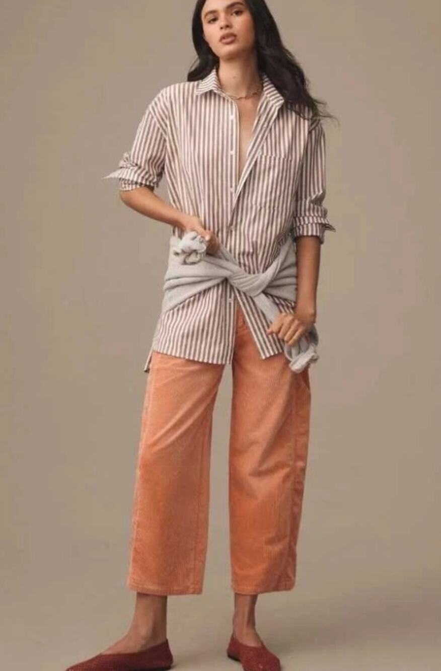 NWT Anthropologie The Kenna Heritage Corduroy Barrel Jeans - 26 waist